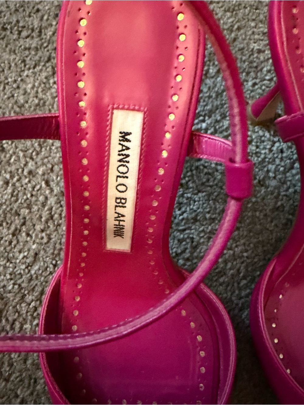 Manolo Blahnik Hot Pink leather Strappy Heels with Bow - Picture 4 of 16